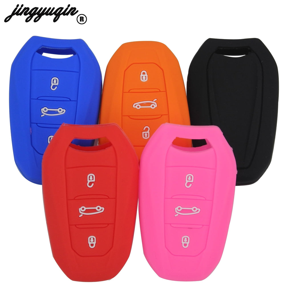 3B Silicone Car Key Case Flip Remote Protect Cover For Citroen PeugeotHolder Shell